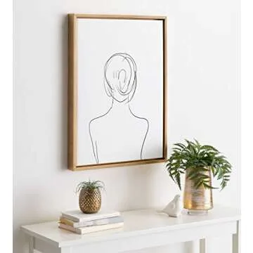 Kate and Laurel Sylvie Minimalist Canvas Wall Art 18x24 Gold