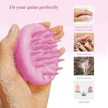 Silicone Hair Scalp Massager Shampoo Brush for Hair Growth, Head Scalp Scrubber for Washing Hair, Dandruff Exfoliator Brush Scalp Stimulator for Wet Dry Oily Hair Care Tools With Wall Hook