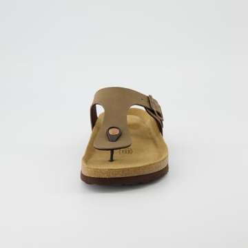 CUSHIONAIRE Women's Leah Cork Footbed Sandal With +Comfort, Brown 6.5