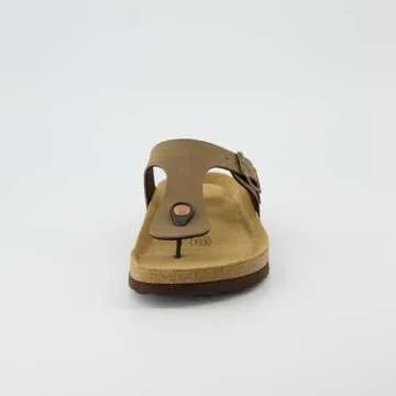 CUSHIONAIRE Women's Leah Cork Footbed Sandal With +Comfort, Brown 6.5