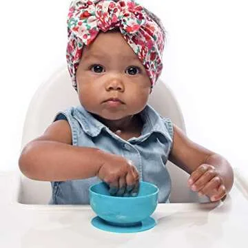 ChooMee Suction Bowls & Learning Utensils Set, Aqua Green