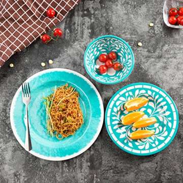 Yinshine Melamine Dinnerware Set for Indoor and Outdoor Use