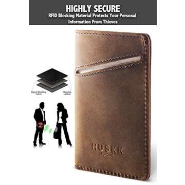 HUSKK RFID Minimalist Wallet for Men - Slim & Stylish