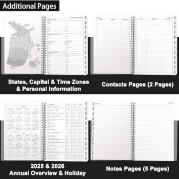 Veiai 2025 Planner,January - December, Wirebound,Weekly and Monthly with Monthly Tabs Planner, Frosted Cover,6.5"x8.5", Twin-Wire Binding Calendar Notebook (Black)