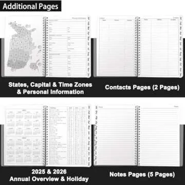 Veiai 2025 Planner,January - December, Wirebound,Weekly and Monthly with Monthly Tabs Planner, Frosted Cover,6.5"x8.5", Twin-Wire Binding Calendar Notebook (Black)