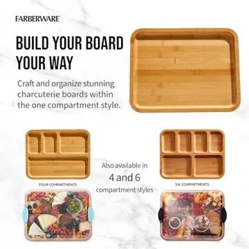 Farberware Bamboo Cutting Board with Locking Lid for Charcuterie