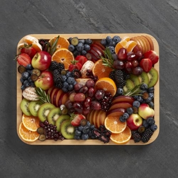 Farberware Bamboo Cutting Board with Locking Lid for Charcuterie