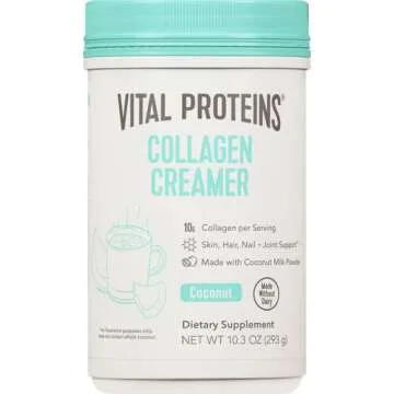 Vital Proteins Collagen Coffee Creamer, Non Dairy & Low Sugar Powder with Collagen Peptides Supplement - Supporting Healthy Hair, Skin, Nails with Energy-Boosting MCTs - Coconut 10.3oz