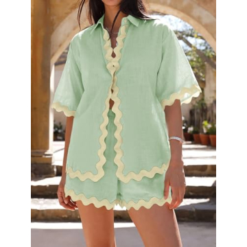 Danedvi Women’s 2 Piece Cotton Short Sleeve Set