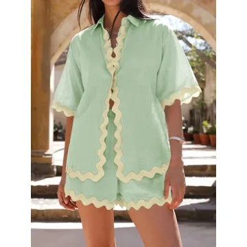 Danedvi Women’s 2 Piece Cotton Short Sleeve Set