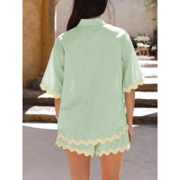 Danedvi Women’s 2 Piece Cotton Short Sleeve Set
