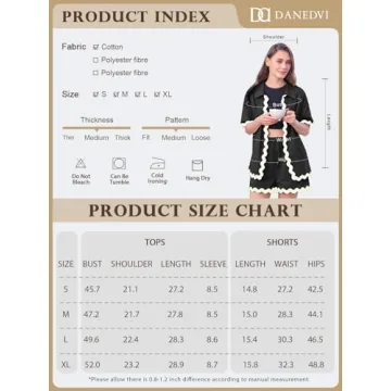 Danedvi Women’s 2 Piece Cotton Short Sleeve Set