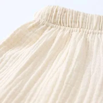 MYGBCPJS Baby Boys Girls 3 Pack Cotton Linen Long Bloomers Ankle Length Trousers Kids Lightweight Elastic Waist Harem Pants