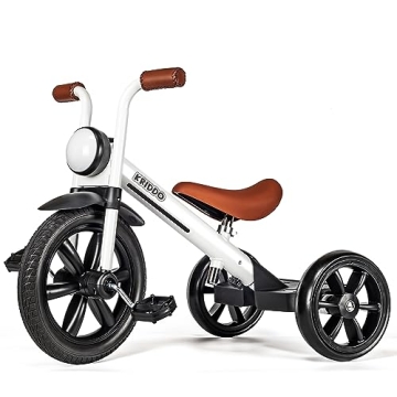 KRIDDO Kids Tricycle - Puncture Free Wheels, Adjustable Height, Safe Ride for Ages 2-5