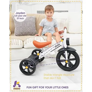 KRIDDO Kids Tricycle with Adjustable Seat and Light
