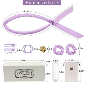 Siwtok Heatless Hair Curler,Heatless Curling Rod Headband,No Heat Curling Headband,Hair Curlers to Sleep In,Heatless Curls Headband,Hair rollers for Long Hair and Medium Hair (Purple)