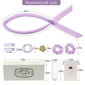 Siwtok Heatless Hair Curler,Heatless Curling Rod Headband,No Heat Curling Headband,Hair Curlers to Sleep In,Heatless Curls Headband,Hair rollers for Long Hair and Medium Hair (Purple)