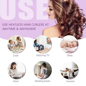 Siwtok Heatless Hair Curler,Heatless Curling Rod Headband,No Heat Curling Headband,Hair Curlers to Sleep In,Heatless Curls Headband,Hair rollers for Long Hair and Medium Hair (Purple)