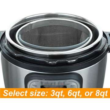 The Original Hatrigo Steamer Basket for Pressure Cooker Accessories 6qt [3qt 8qt avail] Compatible w...