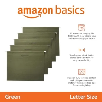 Amazon Basics Hanging Organizer File Folder Pack of 25
