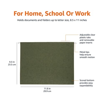 Amazon Basics Hanging Organizer File Folder Pack of 25