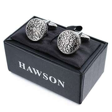 HAWSON Vintage Cufflinks for Men - Elegant Wedding Accessory