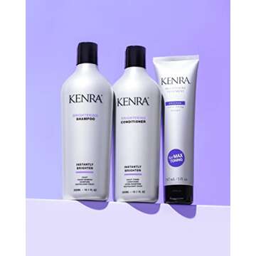 Kenra Brightening Shampoo/Conditioner | Eliminates Brassy Tones | Violet Toning | Purple Shampoo/Conditioner for Blondes, Grays, Brunettes & all Hair Types | 10.1 fl. Oz (Set)