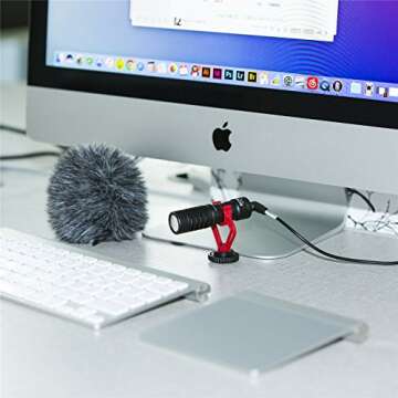 Boya by-MM1 Video Microphone YouTube Livestream Vlogging Recording Shotgun Mic for for iPhone X 8 8 Plus 7 6 6s, Android Phone, DSLR, Tablets, Camera, Camcorder, Audio Recorders