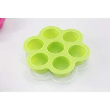 Baby Food Freezer Tray Food Storage Container with Clip-on Lid,Silicone Pressure Cooker Egg Bites Molds,For Homemade Baby Food, Vegetable & Fruit Purees, Ice Cube, Pudding …