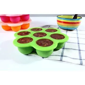 Baby Food Freezer Tray Food Storage Container with Clip-on Lid,Silicone Pressure Cooker Egg Bites Molds,For Homemade Baby Food, Vegetable & Fruit Purees, Ice Cube, Pudding …