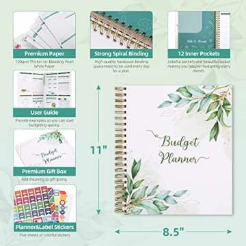 SOLIGT 8.5 x 11 inches Large Budget Planner and Monthly Bill Organizer – Premium Hardcover Budget ...