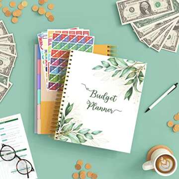 SOLIGT 8.5 x 11 inches Large Budget Planner and Monthly Bill Organizer – Premium Hardcover Budget Book with 12 Pockets for Savings, Debt, Expense Tracking – Budget Tracker with Stickers