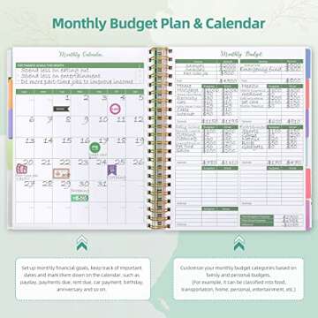SOLIGT 8.5 x 11 inches Large Budget Planner and Monthly Bill Organizer – Premium Hardcover Budget Book with 12 Pockets for Savings, Debt, Expense Tracking – Budget Tracker with Stickers