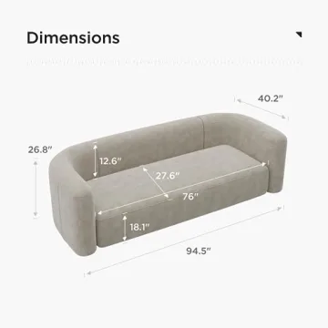 Acanva Luxury Modern Tight Curved Back Velvet Sofa, Minimalist Style Comfy Couch for Living Room Apartment, 3 Seater, Cream