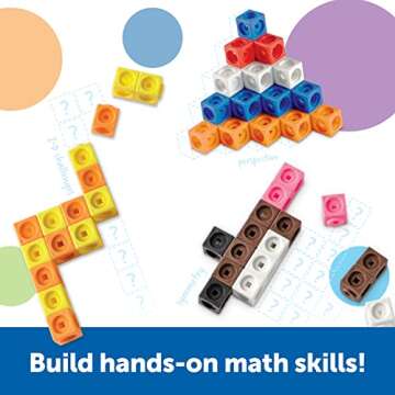 Learning Resources STEM Explorers MathLink Builders - 100 Pieces, Ages 5+, Kindergarten STEM Activit...