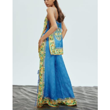 Faretumiya Summer Satin Tube Top Pants Set - Stylish Women