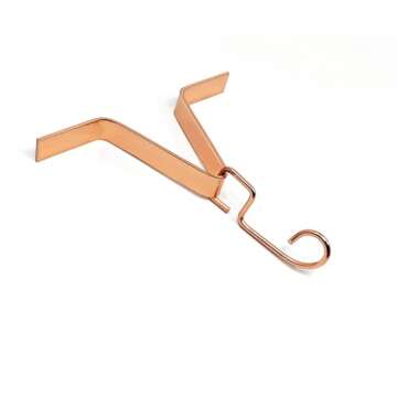 U-nitt Gutter Clip for Rain Chain Installation DIY | Gutter Adapter for Roof Downspout Chain | Water Collection | Copper Plated, Heavy Metal, 6 X 5 inches, Adjustable, Fits 2 in Gutter Hole