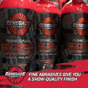Renegade Products USA - EZ Red Sprayable Metal Polish, Chrome Cleaner & Polish, Aluminum Polish, Met...