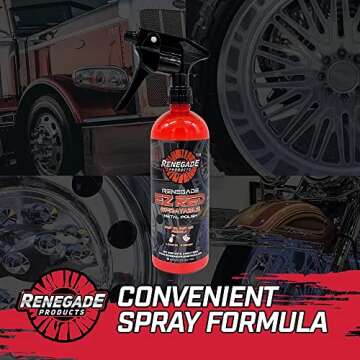 Renegade Products USA - EZ Red Sprayable Metal Polish, Chrome Cleaner & Polish, Aluminum Polish, Metal Cleaner & Polish, Stainless Steel Polish & Restorer, Metal Protectant 24oz.