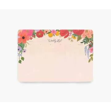 RIFLE PAPER CO. Weekly Desk Pad | 52 Tear-Off Pages, Doubles as a Mouse Pad, Helps You Map Out Your Week for a Whole Year (9.75" L × 6.75" W), Garden Party