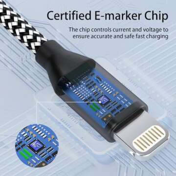 3 Pack iPhone Charger 10 FT Apple MFi Certified Fast Charging Lightning Cable Nylon Braided High Speed Transfer Cord for iPhone 14 13 12 11 Pro Max XR XS X 8 7 6 Plus iPad and More