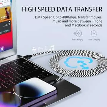 3 Pack iPhone Charger 10 FT MFi Certified Fast Charging