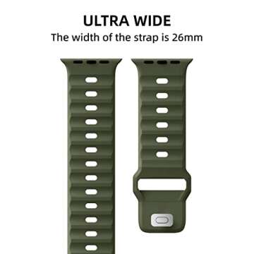 Sport Bands Compatible with Apple Watch Ultra 2 Band - Soft Silicone Waterproof Replacement Strap fo...