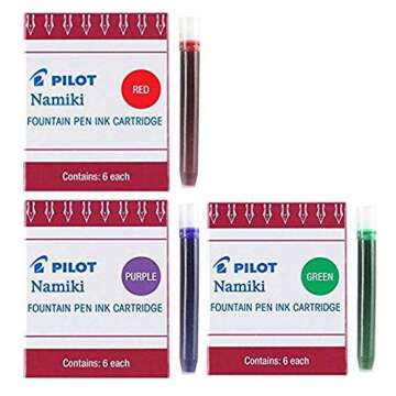 Pilot Namiki IC50 Fountain Pen Ink Cartridge Purple Green Red(69002-69003-69004)