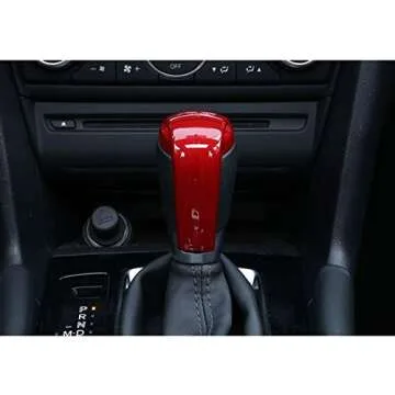 Duoles Red Sport Print Interior Trim Gear Shift Knob for Mazda 3 6 CX-3 CX-5 CX-9 (Gear Shift Knob Trim)