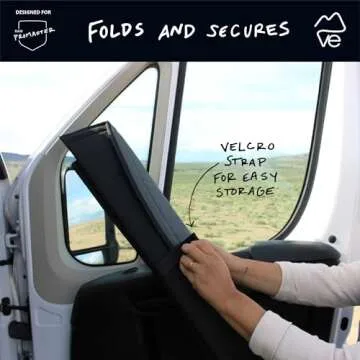 VanEssential Insulated Blackout Front Door Window Covers Designed for RAM Promaster Van Years 2014 to Current Model (Pair) - Cool Gray