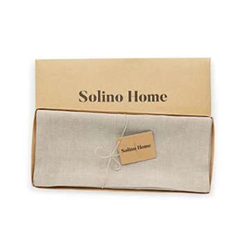 Solino Home Linen Light Natural Table Runner 120 Inches Long – 100% Pure Linen Table Runner 14 x 120 Inch – Machine Washable Dining Table Runner for Spring – Diana Medium Weight
