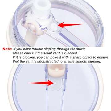 40 oz Tumbler Flip Straw Lid Compatible with Stanley Cup 40oz Tumbler Tumbler Cover Compatible with Stanley Cup Quencher (Cream White, 1 Pack)