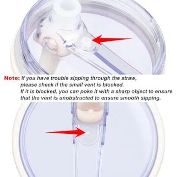 40 oz Tumbler Flip Straw Lid Compatible with Stanley Cup 40oz Tumbler Tumbler Cover Compatible with Stanley Cup Quencher (Cream White, 1 Pack)