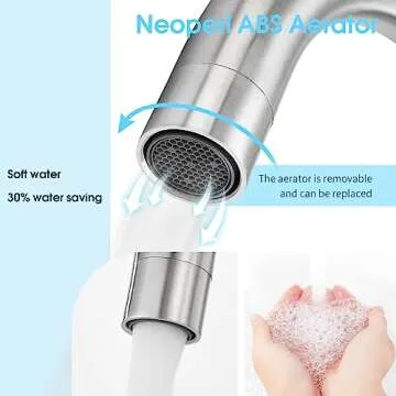 Stylish CREA Bar Sink Faucet in Stainless Steel